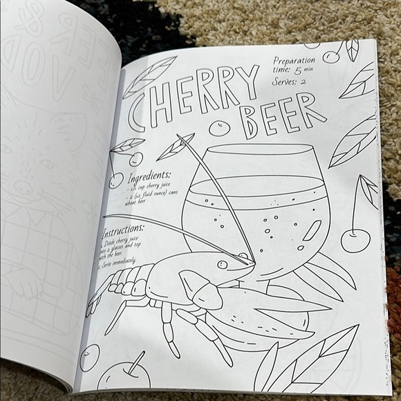 Drinking Animals Coloring Book for Adult Relaxation Recipes Included NWT - Picture 10 of 13